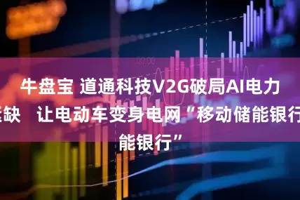 牛盘宝 道通科技V2G破局AI电力紧缺   让电动车变身电网“移动储能银行”